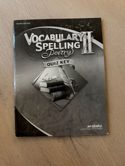 Abeka 8th grade Vocabulary, Spelling, & Poetry Quiz answer key