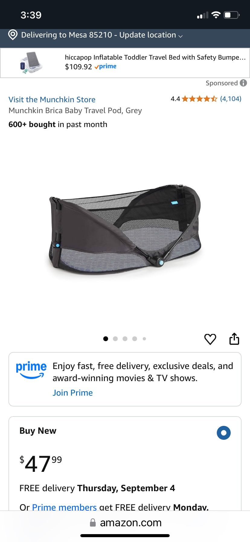 Brica Baby Travel Bassinet