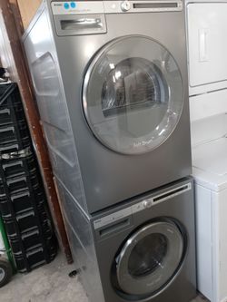 Asko 24" light gray stackable front load washer and dryer set - Free delivery