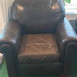 Leather Sofa And Chair 