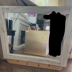 Bedside table with mirror