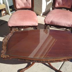 Antique/ Vintage Chairs And Table 450.00
