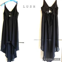 LUSH shabby Chic Or formal Dress Black S Light Flowy A-frame  