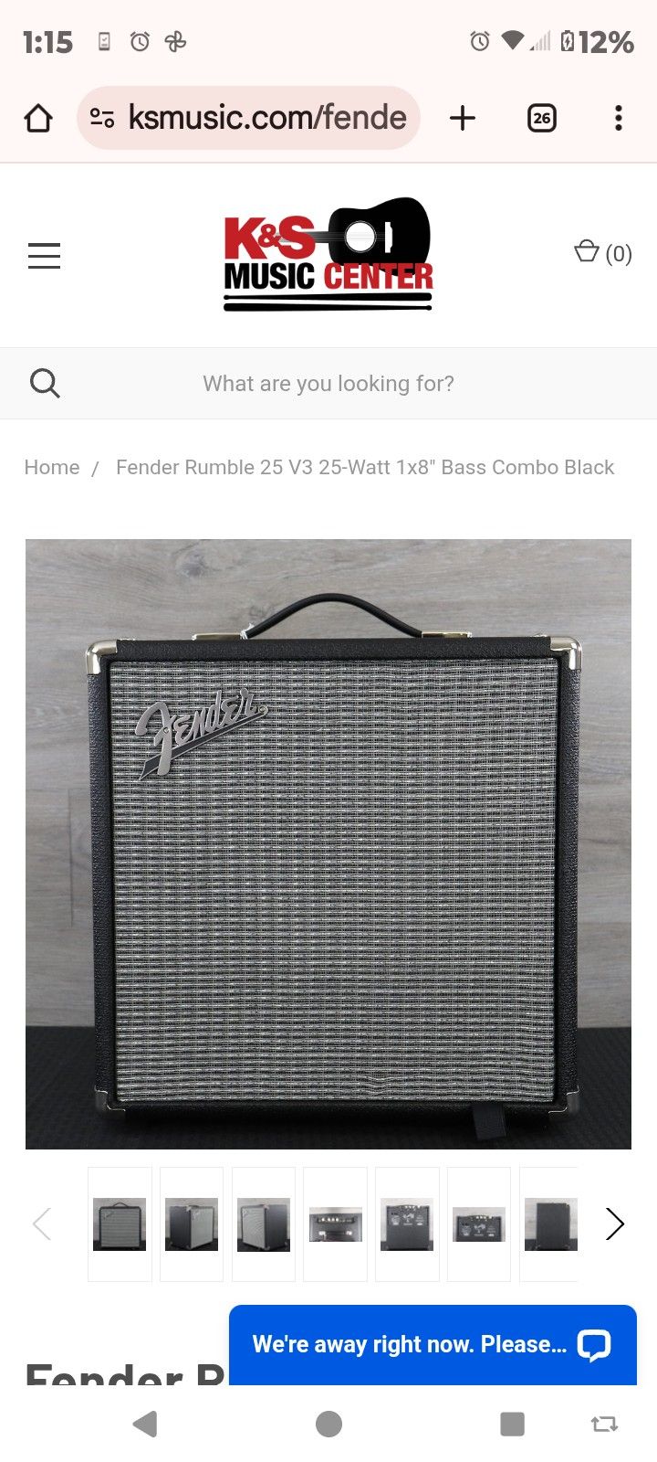 FENDER RUMBLE 25 BASS COMBO AMP 