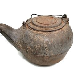 Antique CAST IRON - TEA KETTLE W/ LID