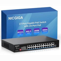 NICGIGA 27-Port Gigabit PoE Switch