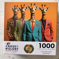 Cross And Glory - The Fab 4 Giraffes - 1000 Piece Puzzle