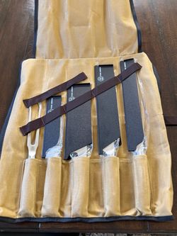 New Schmidt Brothers BBQ 6-Piece Knife Roll Set
