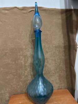 Vintage Murano Glass Blue 1960s 28 inches tall
