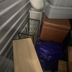 Two Wood Top Metal Shoe Racks 