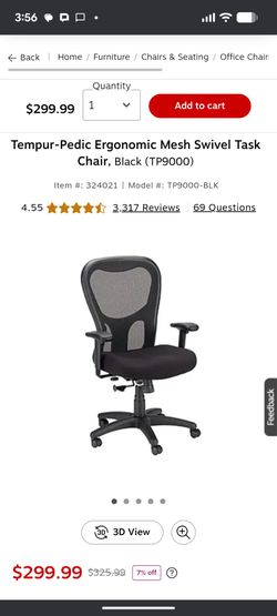 Tempur-Pedic Ergonomic  Mesh Swivel Office Chair