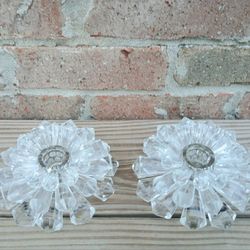 Godinger Firestar Crystal Candlestick Holders 