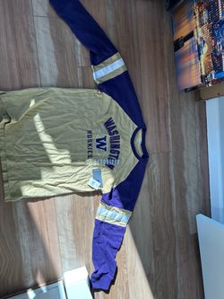 washington huskies 100% cotton mens large sweatshirt brand new with tags