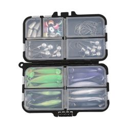 56pices soft worm fishing Lure set