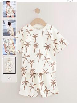 NWT 3/4 years next summer boy set shorts tee palms cotton