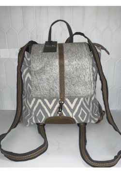 New Myra Cowhide Canvas Leather Backpack
