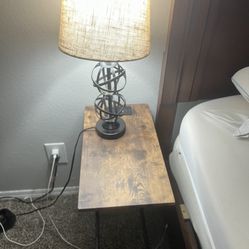Two Lamps And Two End Tables For Bed Side 