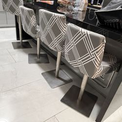4 Adjustable Stainless Steel Bar Stools 