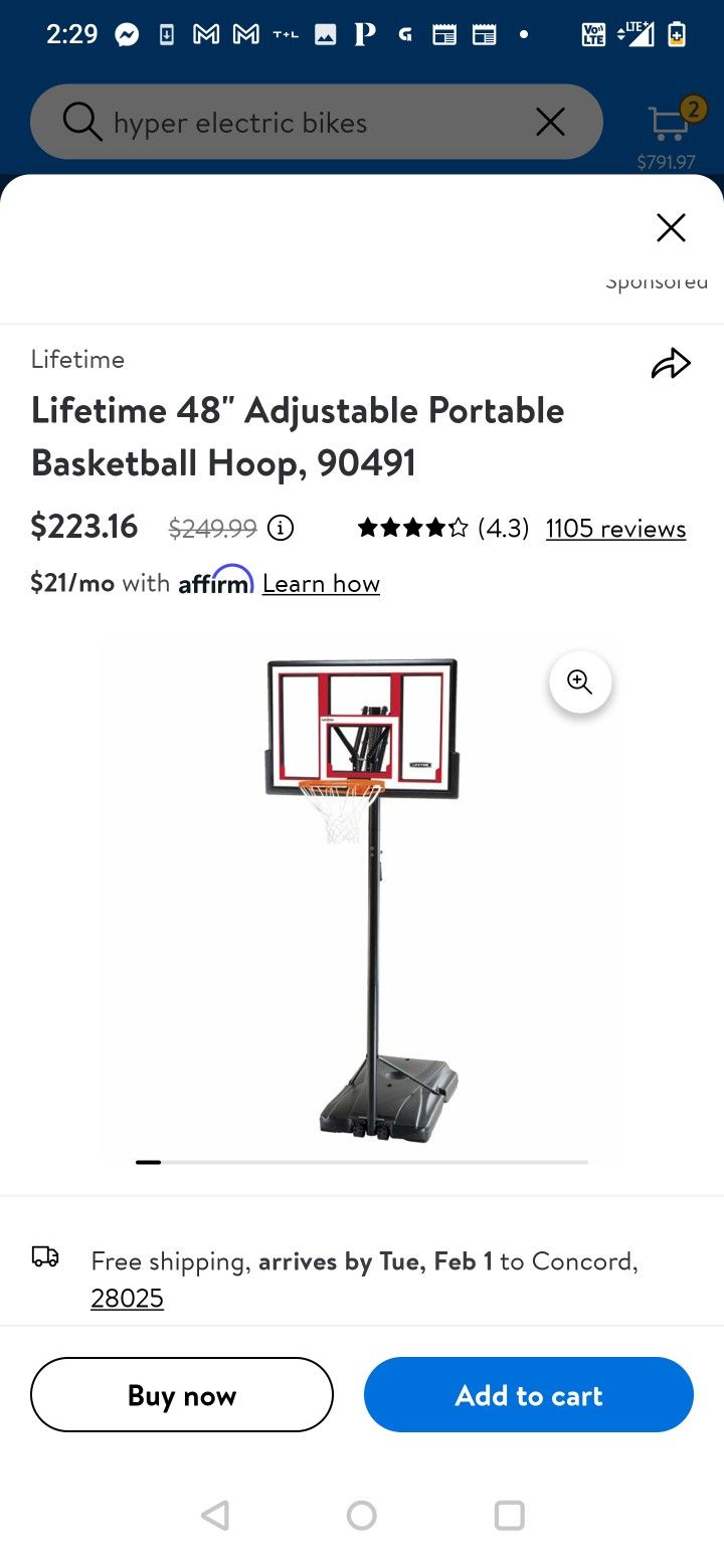 New 48" Basketball Hoop 