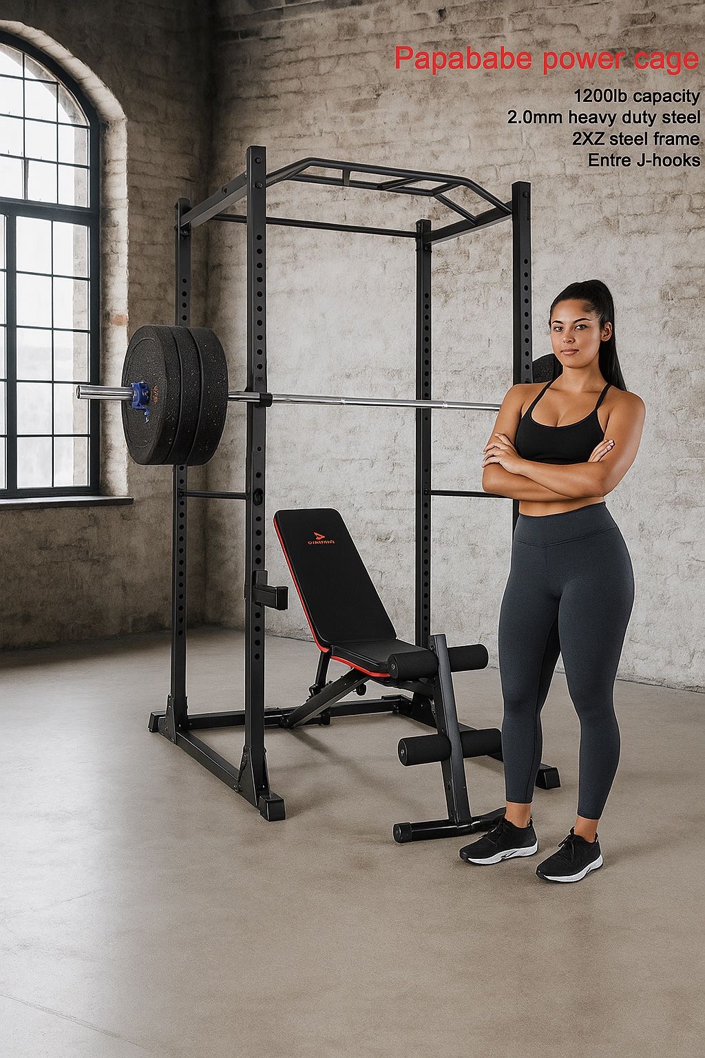 Power Rack Power Cage Workout Station Home Gym for Weightlifting