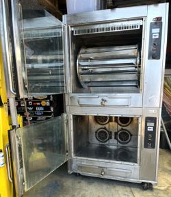 🔥 BKI COMMERCIAL ROTISSERIE OVEN + HOLDING CABINET — $3,000 DELIVERED 🔥  Heavy-duty BKI commercial chicken rotisserie oven with lower heated holding