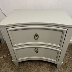 Gray 2 Drawer Nightstand