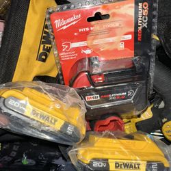 Batteries For Sell (1 Milwaukee And 2 Dewalt)