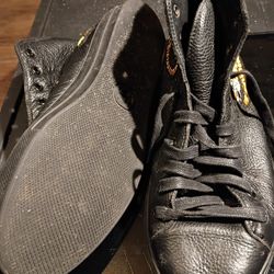 GUCCI AUTHENTIC TIGER PRINT HIGH TOP LEATHER  SNEAKERS SIZE EUROPEAN 43