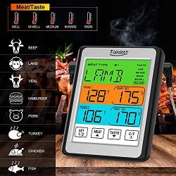 Meat Thermometer Dual Probe Food Thermometer for Cooking Digital Oven Kitchen BBQ Grill Touch Screen Thermometer with Alarm Mode Gift for Women Men