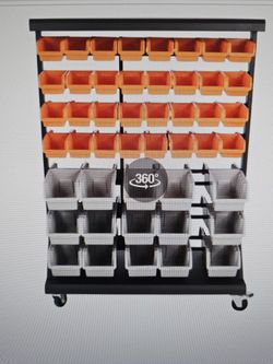 Dual Side Mobile Bin Rack. New In Box.