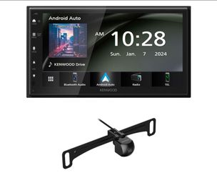KENWOOD DMX4710S Digital Car Stereo (50W x 6-Ch), Apple CarPlay & Android Auto Compatible, Bluetooth-Enabled Head Unit with 6.8" LCD Display | Plus KE