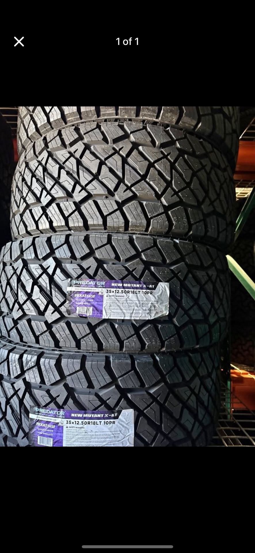 35x12.50R18LT Predator New Mutant X-AT 10ply Tires