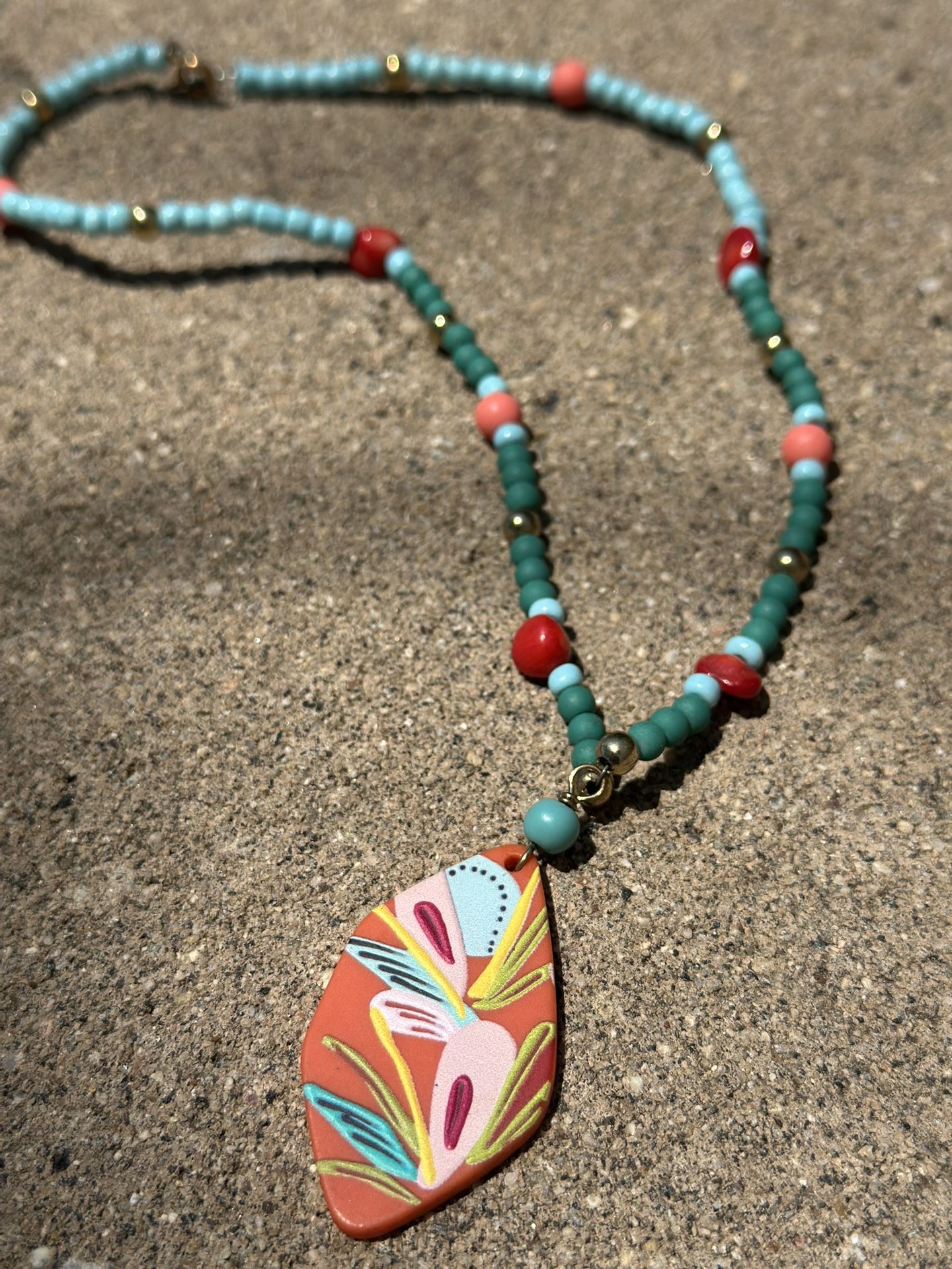 Orange Turquoise Necklace