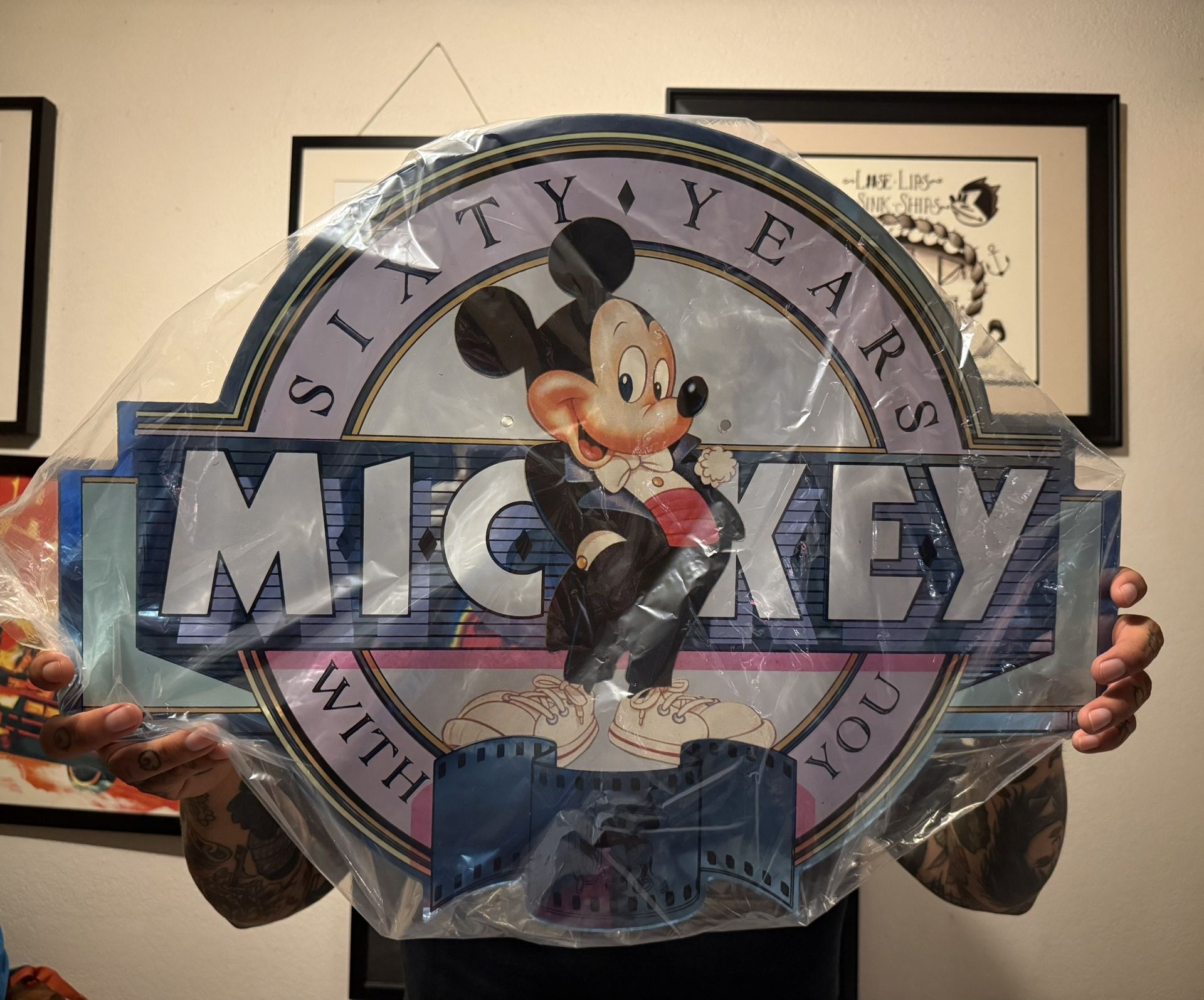 Disneyland Disneyana Disney Rare Mickey Mouse Sign Prop
