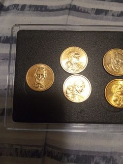 Five 24k Gold Dollar Coin s Mint Condition 