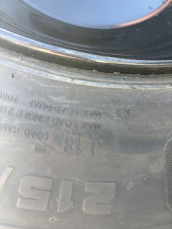 4 tires and rims 215-75x17.5  $1200