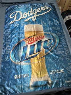 56’ X 36’ Orginal  2009  Miller Lite LA Dodgers Banner/ Flag In Great Condition 