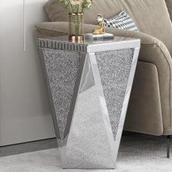 Beautiful Crystal Mirrored Side Table. New. 
