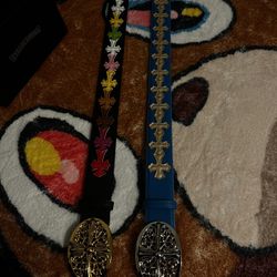 BLUE CHROME HEART BELT 