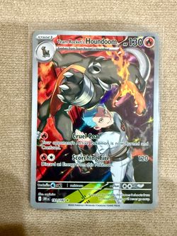 Team Rocket's Houndoom Illustration Rare Full Art Holo Sv10 191/182 Pokémon Card