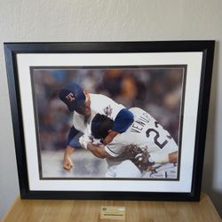 Nolan Ryan Autograph Frame 16x20 Robin Ventura Punch