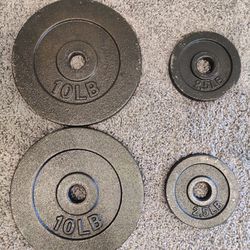 2 10 lb and 2 2.5 lb 1 Inch Plates