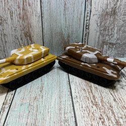 Lot Of 2 Friction Powered Camouflaged Tanks  Hard To Find New Without Tags