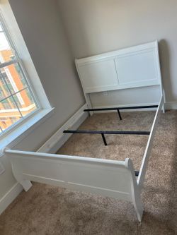 Brand New Box White Color Queen Size Louis Philippe Bed Frame ONLY Special