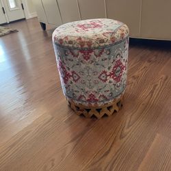Boho, Moroccan Round Upholstered Stool