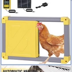 New in box Aivituvin Automatic Chicken Coop Door Opener with Heating and Anti-Pinch Function Solar Powered Auto Chicken House Run Door（Grey） AIR101