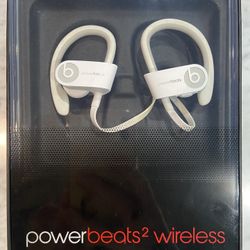 Power Beats 2 Wireless headphones whites w/ Case