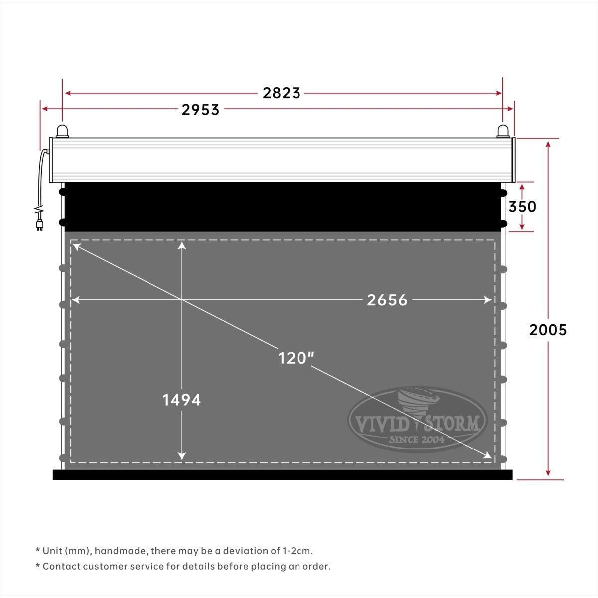 VIVIDSTORM PRO Slimline Motorized Tension UST ALR 120 Inch...