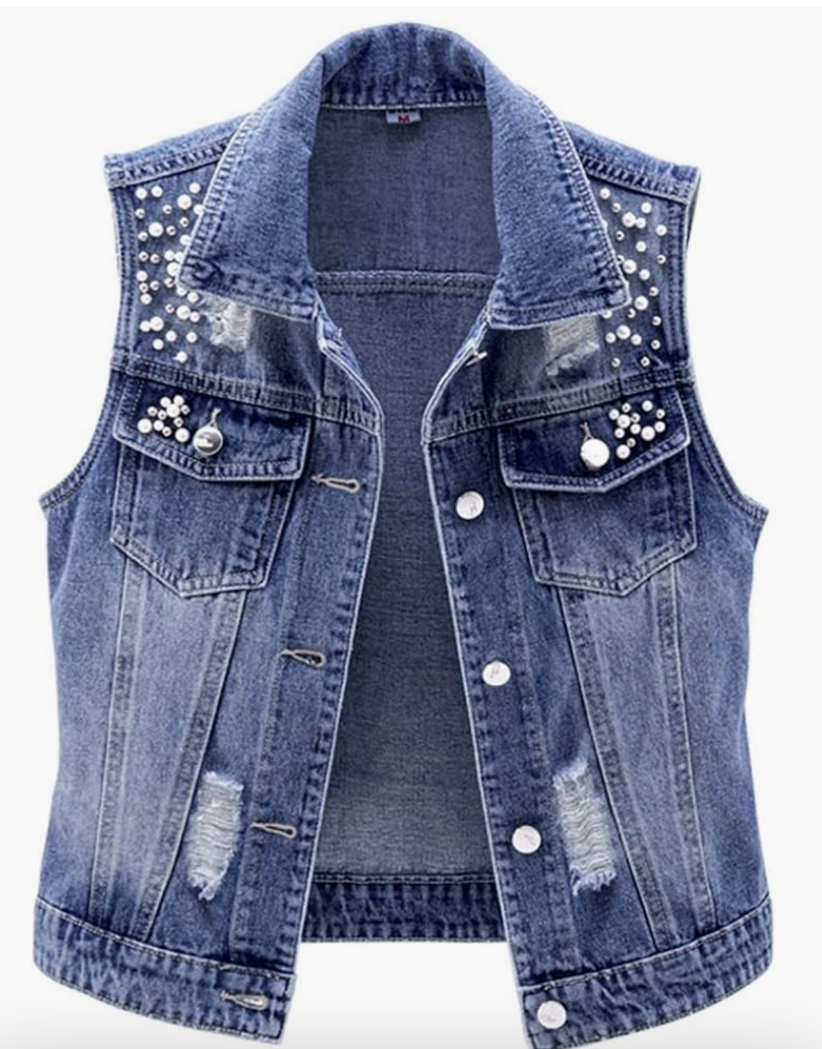 Sparkle Jean Jacket Vest / Women’s size medium