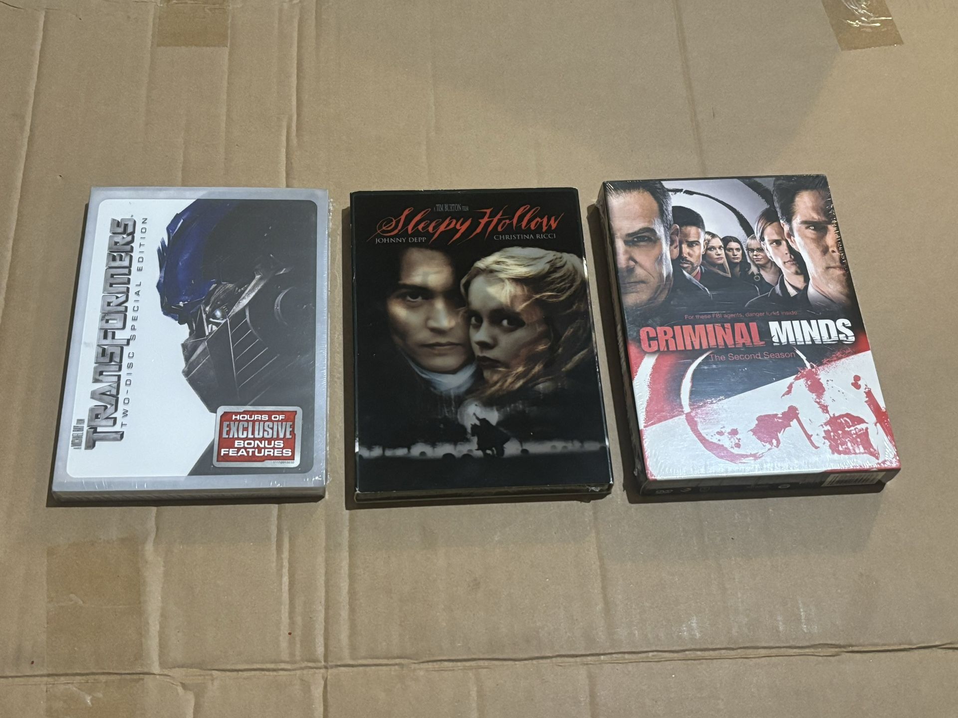 Brand New Sealed DVD’s - Transformers - Sleepy Hollow - Criminal Minds The Second Season